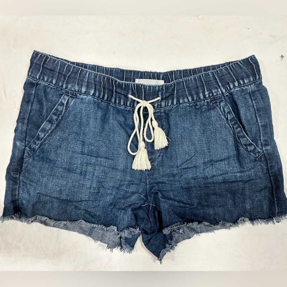 LOFT Blue Jean Shorts with Elastic Waistband